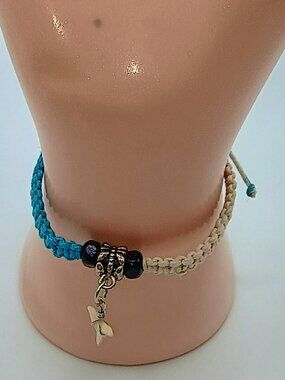 Handmade Macrame Bracelet with Collected Bone Charm